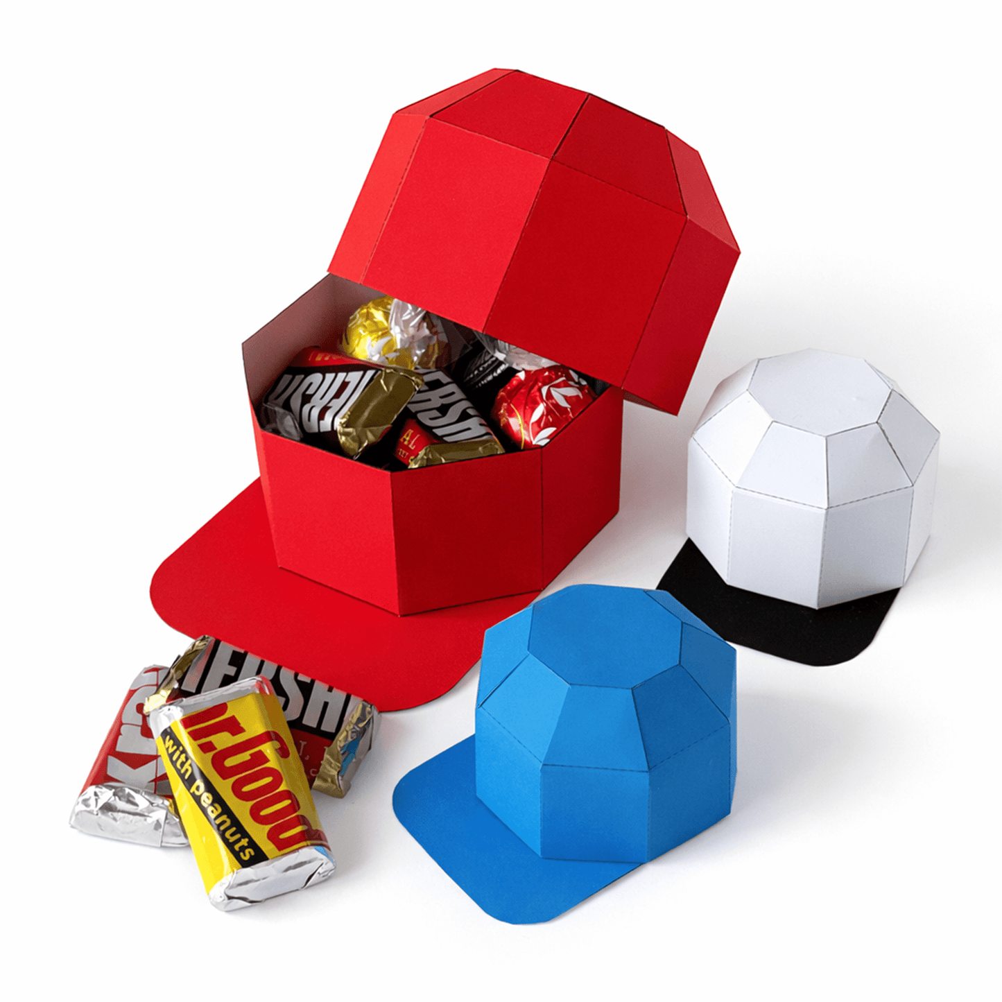 Printable Cap Favor Box Template | 3 Sizes, 4 Colors (Digital Download)