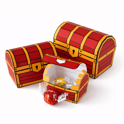 Treasure Chest Treat Box Bundle PDF Download | 12 Printable Papercraft Templates