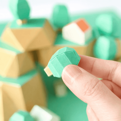 Printable Papercraft Terrain Set: Miniature Diorama, Kids Craft (PDF Pattern