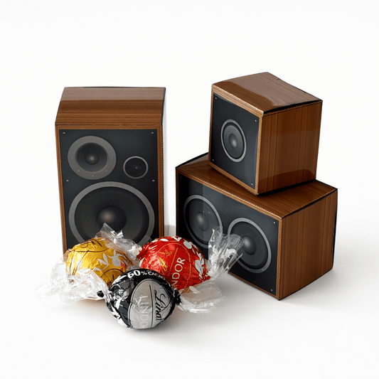Printable Speaker Treat Box Nesting Set Papercraft Party Favor Audio Gift DIY Template