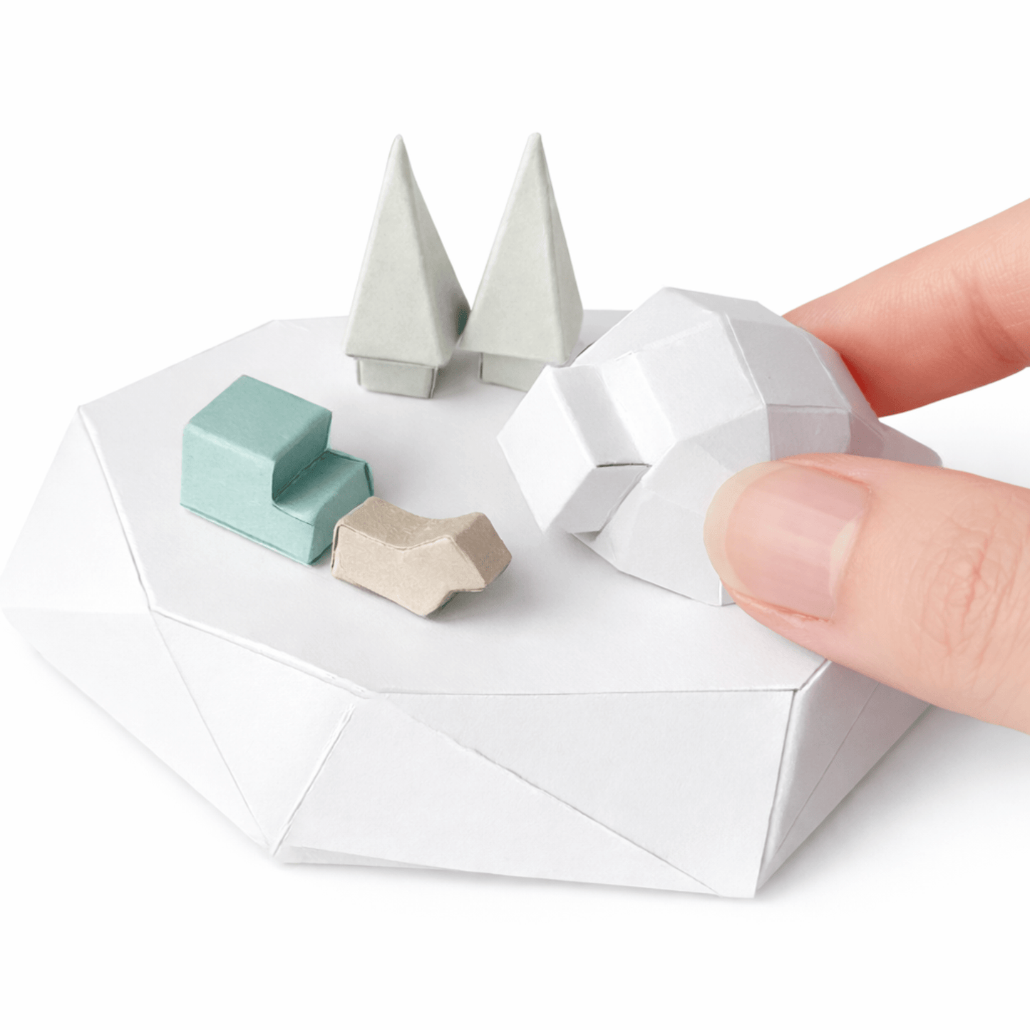 Tiny Icebergs Set Printable Papercraft PDF Polar Arctic Diorama Animals Igloo Miniature Craft Model