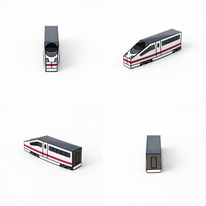 European High-Speed Train Papercraft Set | 5 Nesting Trains Printable PDF for Kids DIY Craft