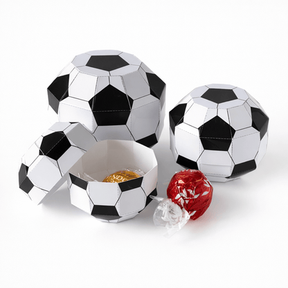 Soccer Ball Papercraft Boxes | Four Sizes Party Favor Template (Digital Download)