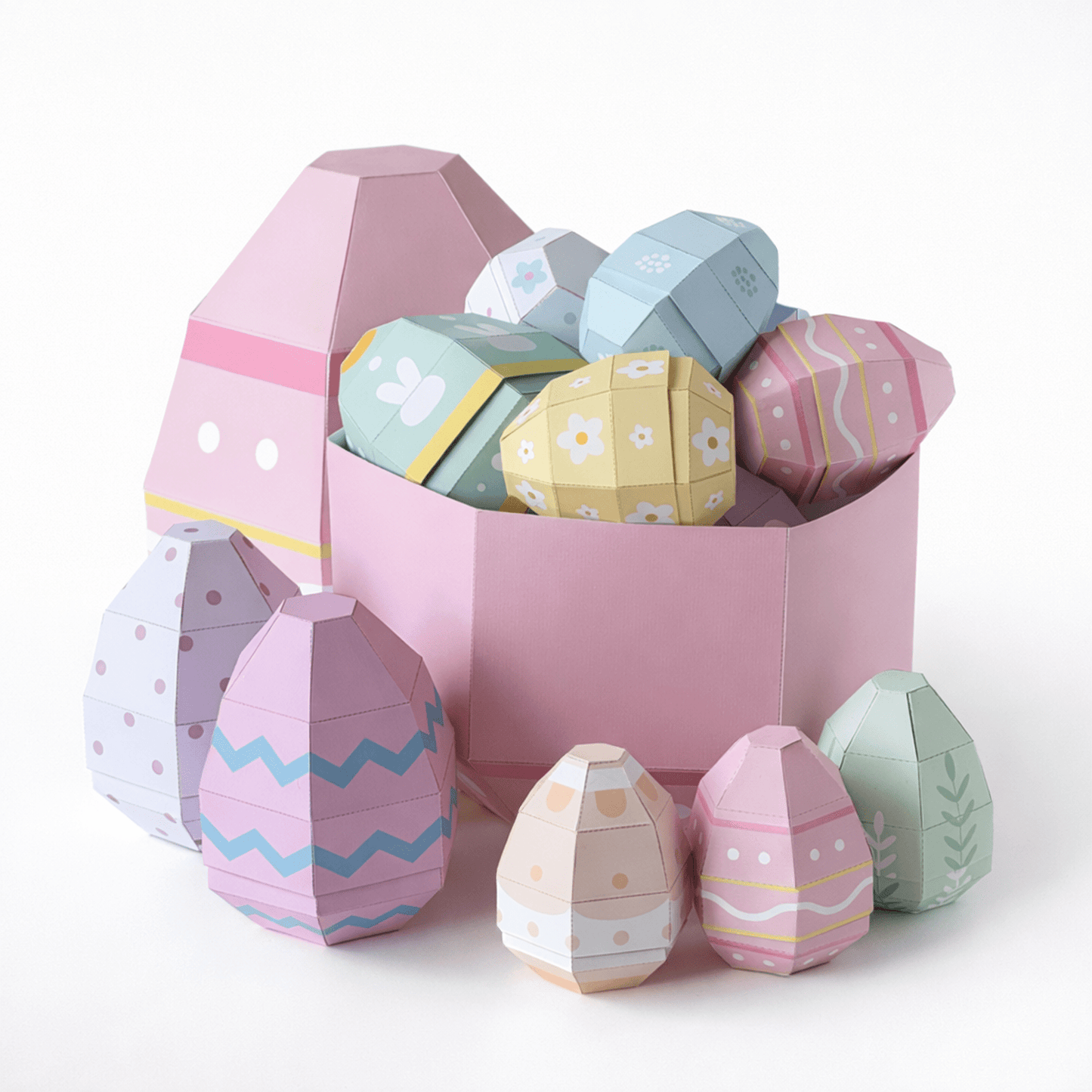 Easter Egg Favor Boxes | Papercraft Candy Treat Templates (Digital Download PDF)