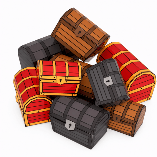 Treasure Chest Treat Box Bundle PDF Download | 12 Printable Papercraft Templates