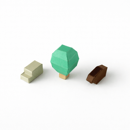 Printable Papercraft Terrain Set: Miniature Diorama, Kids Craft (PDF Pattern