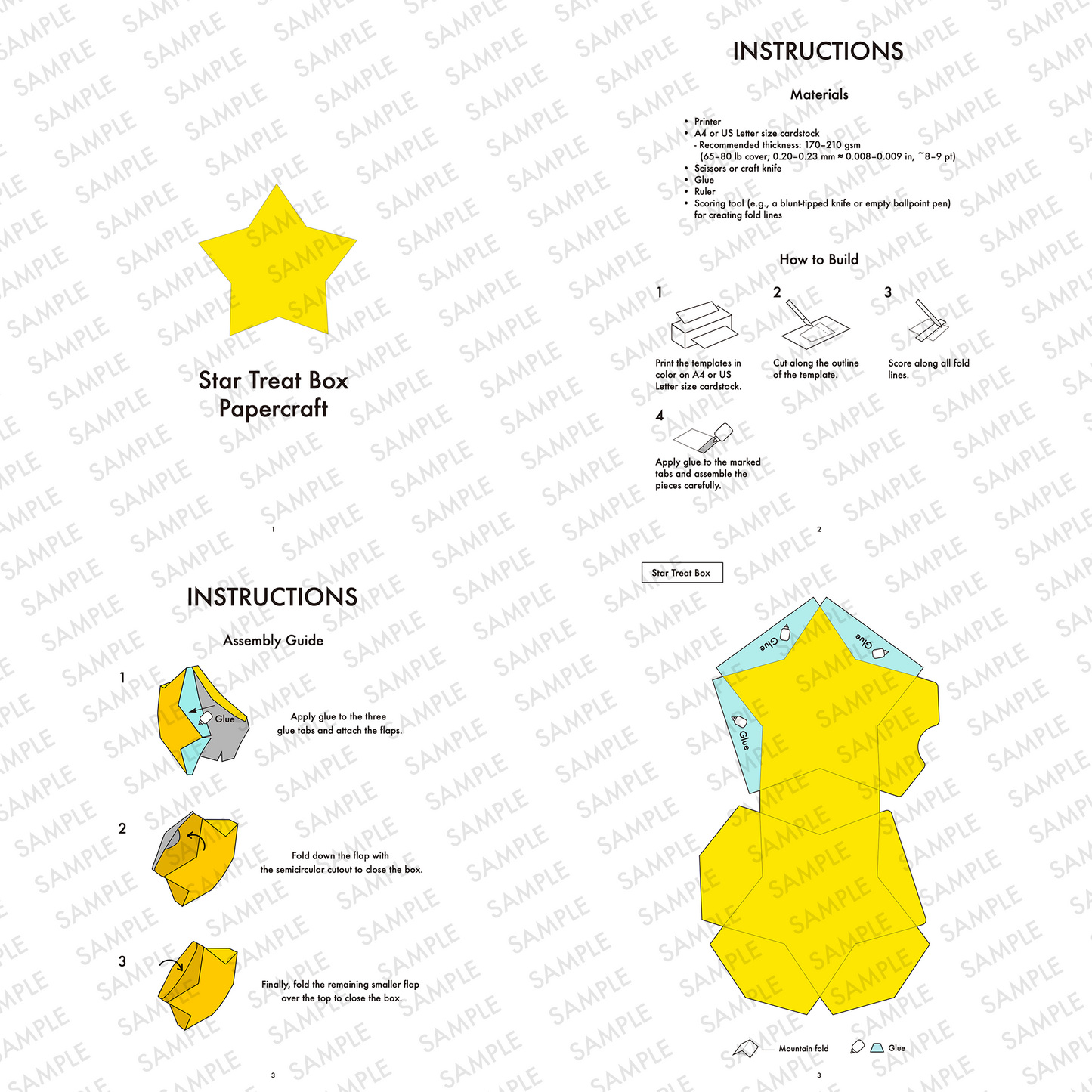 Star Treat Box Template: Printable Party Favor Candy Box (PDF Download)