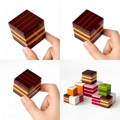 Cube Cake Favor Box Papercraft, Printable PDF Treat Gift Party Template Set | Digital Download