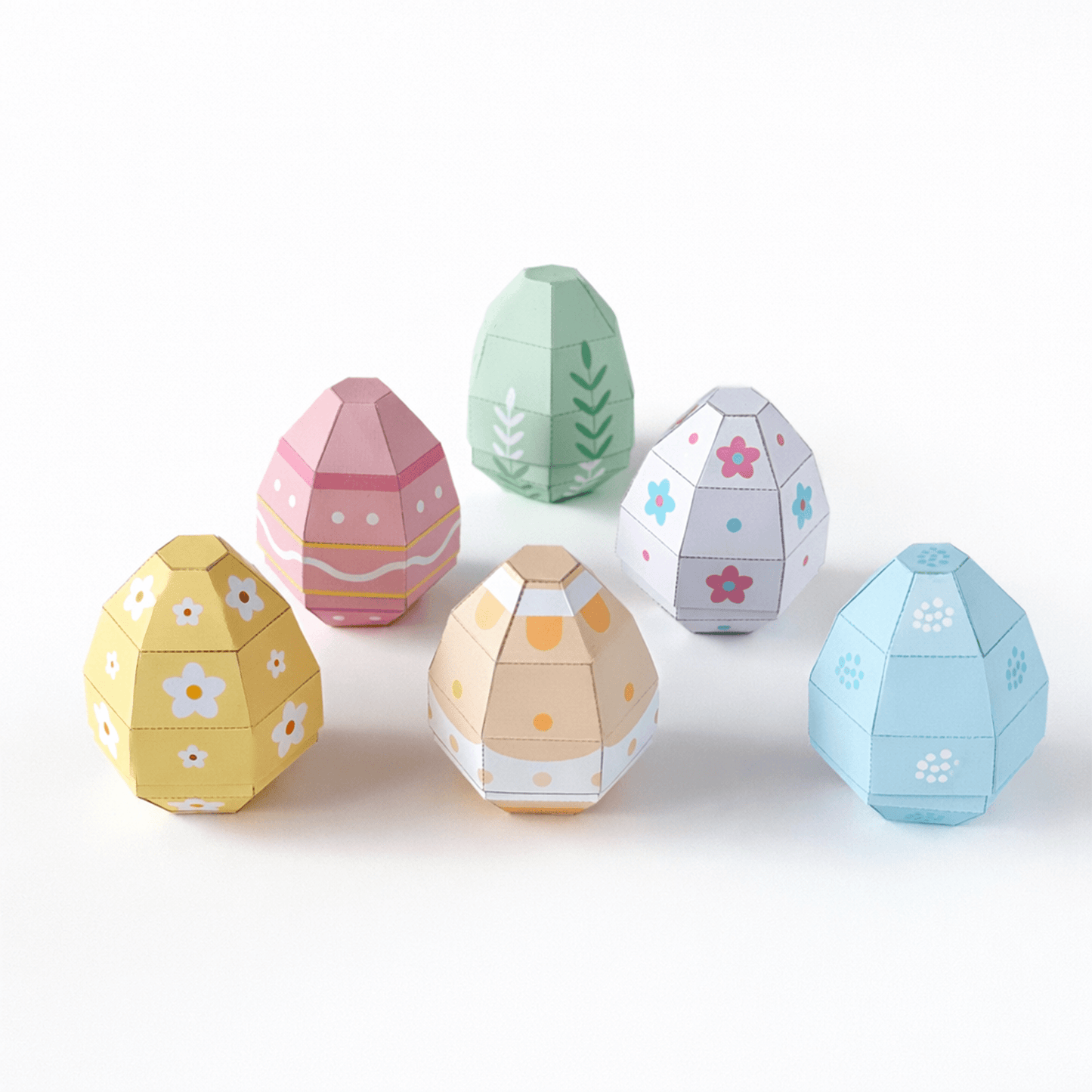 Easter Egg Favor Boxes | Papercraft Candy Treat Templates (Digital Download PDF)