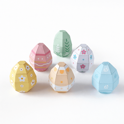 Easter Egg Favor Boxes | Papercraft Candy Treat Templates (Digital Download PDF)