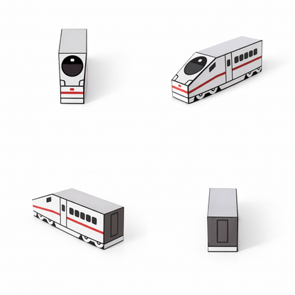 European High-Speed Train Papercraft Set | 5 Nesting Trains Printable PDF for Kids DIY Craft