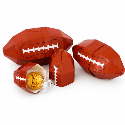 American Football Nesting Favor Boxes PDF Download | 3 Sizes Printable Papercraft Template
