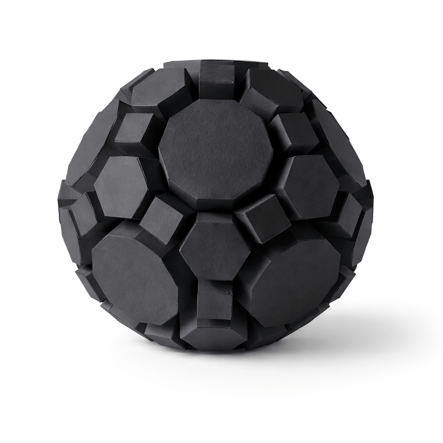 Geometric Sphere Papercraft Template, 3D Polyhedron Sculpture (Digital Download PDF)