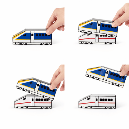 European High-Speed Train Papercraft Set | 5 Nesting Trains Printable PDF for Kids DIY Craft