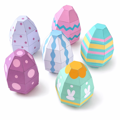 Easter Egg Favor Boxes | Papercraft Candy Treat Templates (Digital Download PDF)