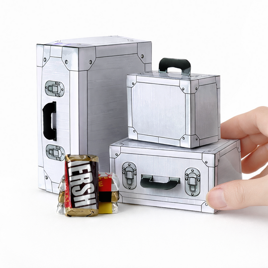 Aluminum Trunk Favor Box Papercraft Template | Secret Case Party Candy Storage (PDF Download)