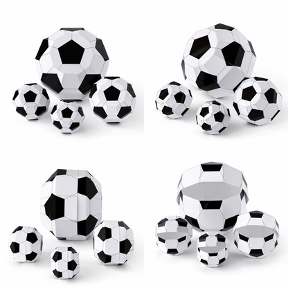 Soccer Ball Papercraft Boxes | Four Sizes Party Favor Template (Digital Download)
