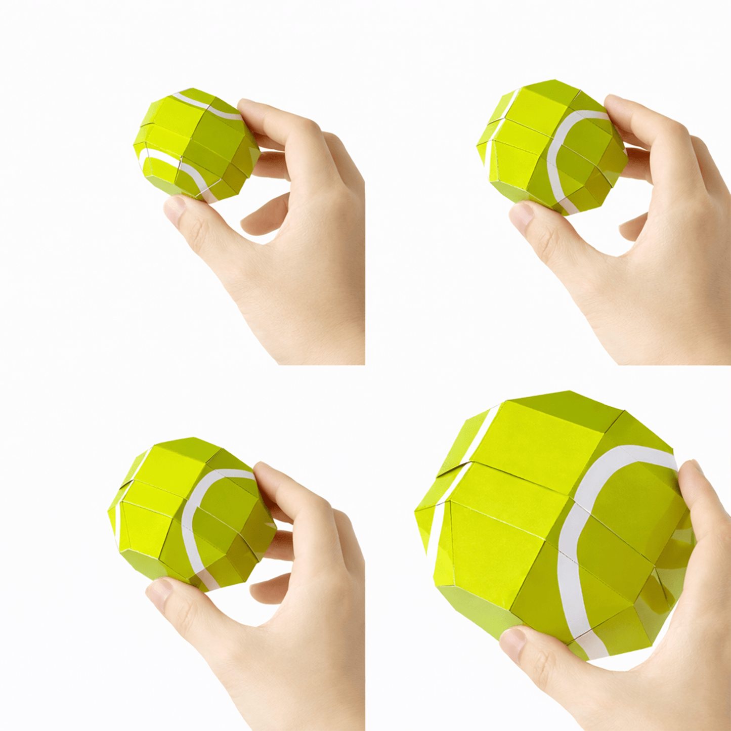 Tennis Ball Nesting Papercraft Boxes | Four Sizes, Party Favor Template (Digital Download)