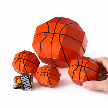 Basketball Treat Boxes Papercraft Template | Four Sizes, Party Favors (Digital Download)
