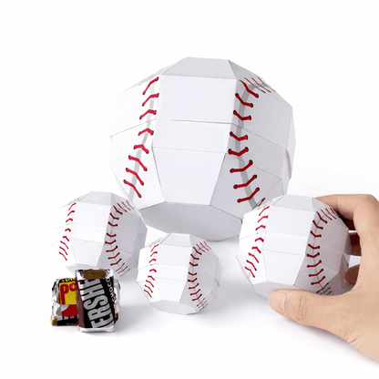 Baseball Treat Boxes Papercraft Template | Four Sizes, Party Favors (Digital Download)
