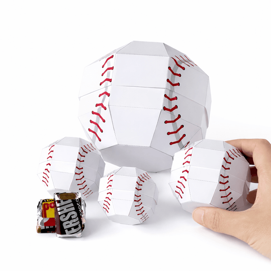 Baseball Treat Boxes Papercraft Template | Four Sizes, Party Favors (Digital Download)