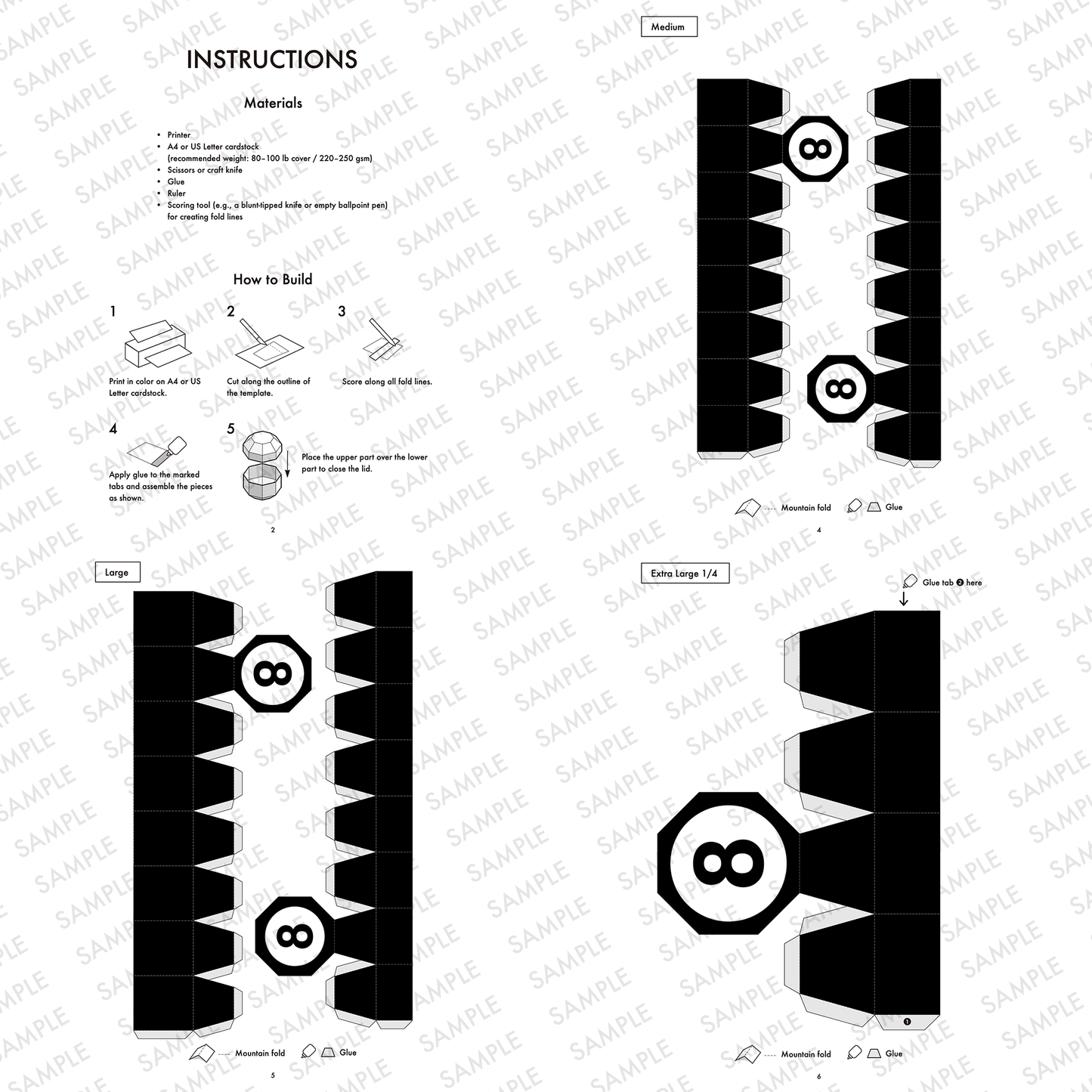 8 Ball Pool Nesting Boxes | Billiards Party Favor Template (Digital Download)