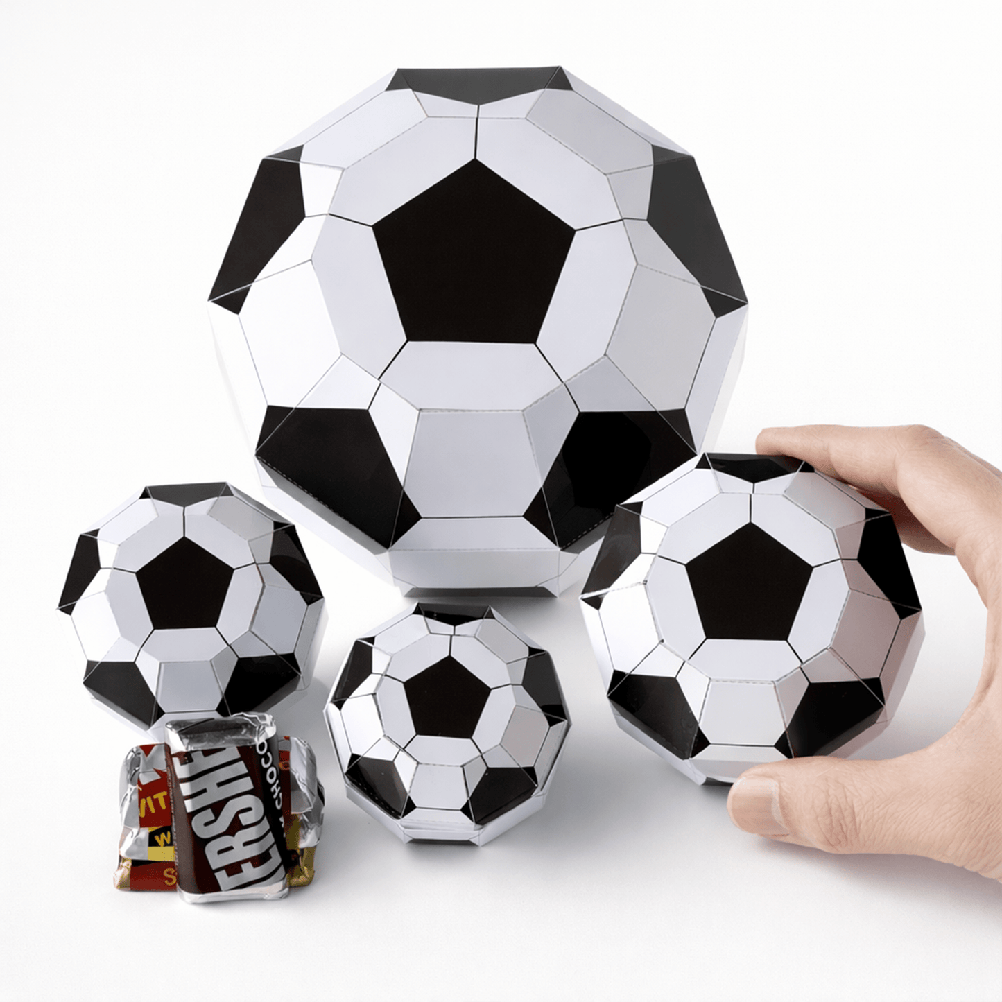 Soccer Ball Papercraft Boxes | Four Sizes Party Favor Template (Digital Download)
