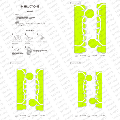 Tennis Ball Nesting Papercraft Boxes | Four Sizes, Party Favor Template (Digital Download)