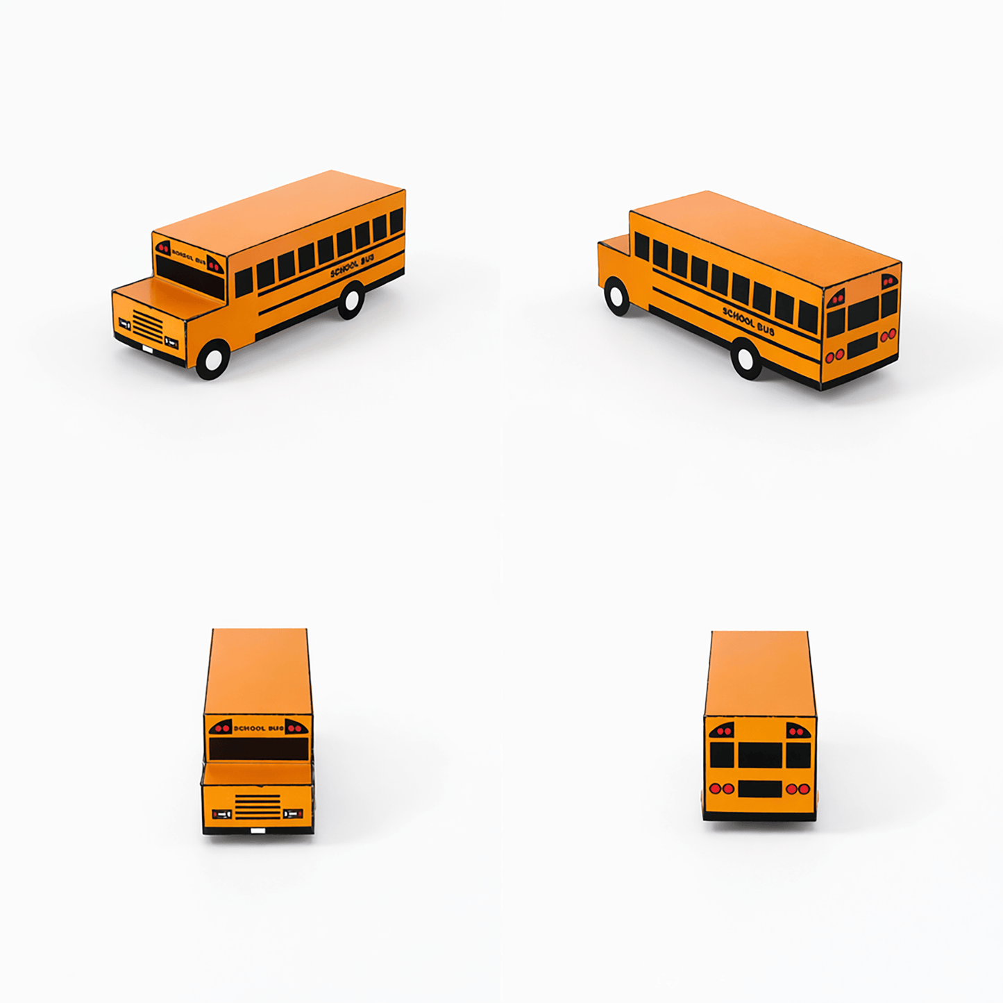 Nesting Cars Paper Craft Kit | Printable DIY 3D Vehicles for Kids | Fire truck, School Bus, Police Car, Ambulance | Stackable Paper Toys