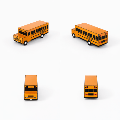 Nesting Cars Paper Craft Kit | Printable DIY 3D Vehicles for Kids | Fire truck, School Bus, Police Car, Ambulance | Stackable Paper Toys