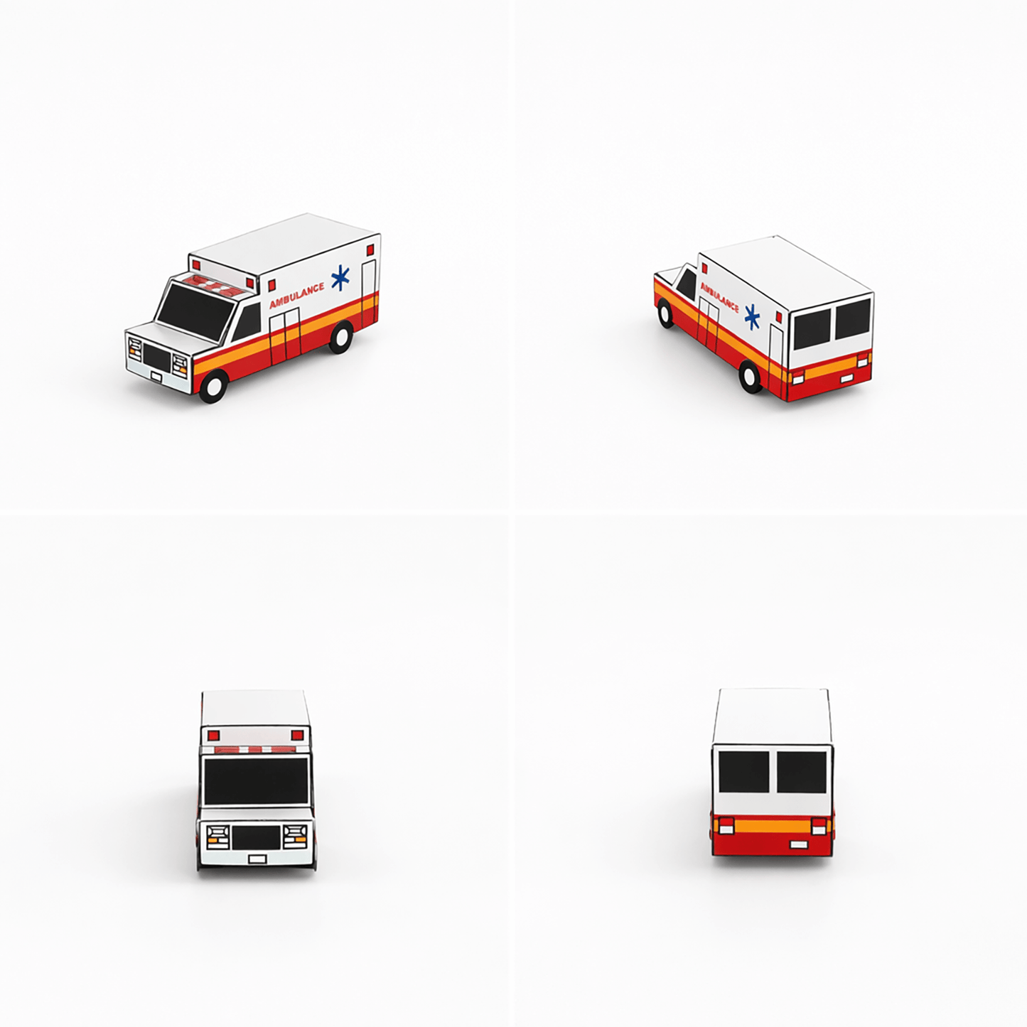 Nesting Cars Paper Craft Kit | Printable DIY 3D Vehicles for Kids | Fire truck, School Bus, Police Car, Ambulance | Stackable Paper Toys