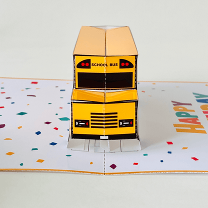 School Bus Pop-Up Birthday Card | DIY Papercraft Template (PDF)