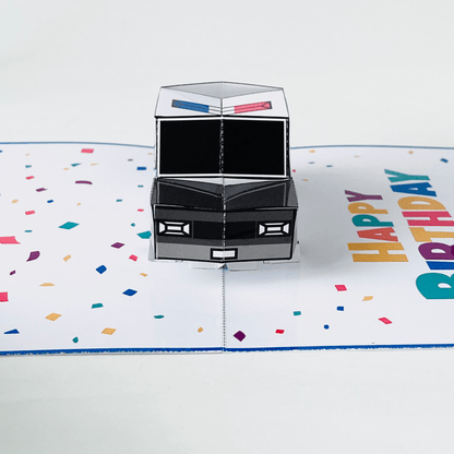 Printable Police Car Pop-Up Birthday Card | DIY Papercraft (PDF)
