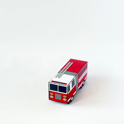 Nesting Cars Paper Craft Kit | Printable DIY 3D Vehicles for Kids | Fire truck, School Bus, Police Car, Ambulance | Stackable Paper Toys