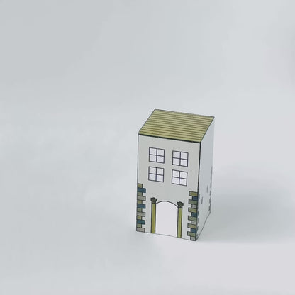 Colorful Paper House Model, Printable Village DIY Craft, Miniature House Decor (PDF Downloadable Template)