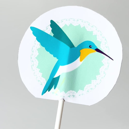 Hummingbird Cake Topper with Flapping Wings, Interactive Flip Animation, Printable PDF | Digital Download PDF