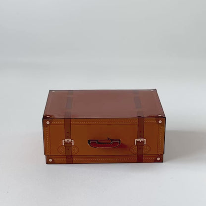 Leather Trunk Papercraft Favor Box Vintage Party Candy Gift | Digital Download PDF Template
