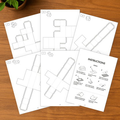 Soma Cube Puzzle Template | DIY Paper Craft Kit (PDF Download)