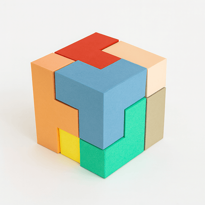 Soma Cube Puzzle Template | DIY Paper Craft Kit (PDF Download)