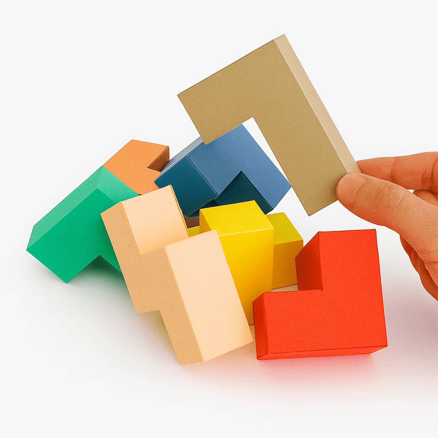 Soma Cube Puzzle Template | DIY Paper Craft Kit (PDF Download)