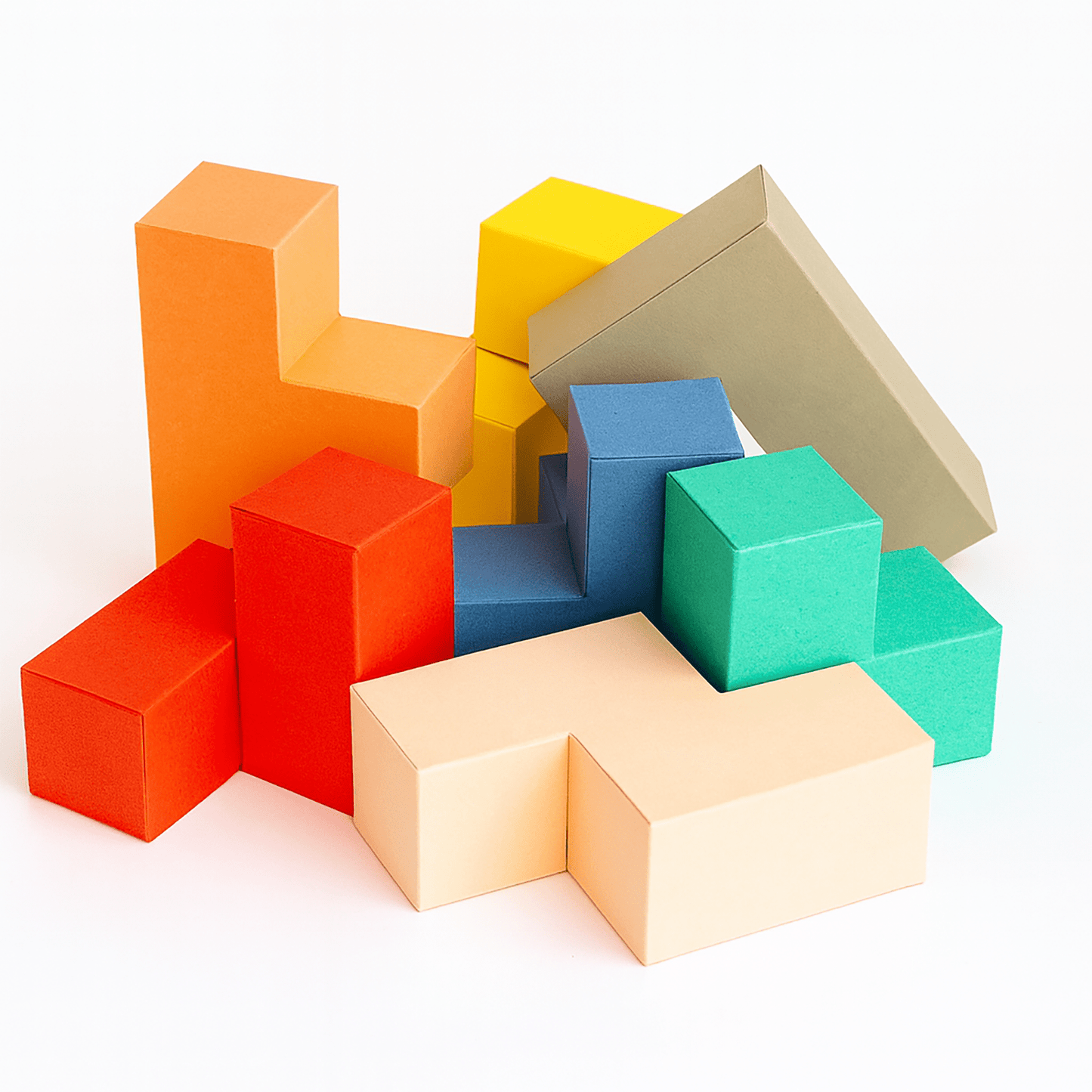 Soma Cube Puzzle Template | DIY Paper Craft Kit (PDF Download)